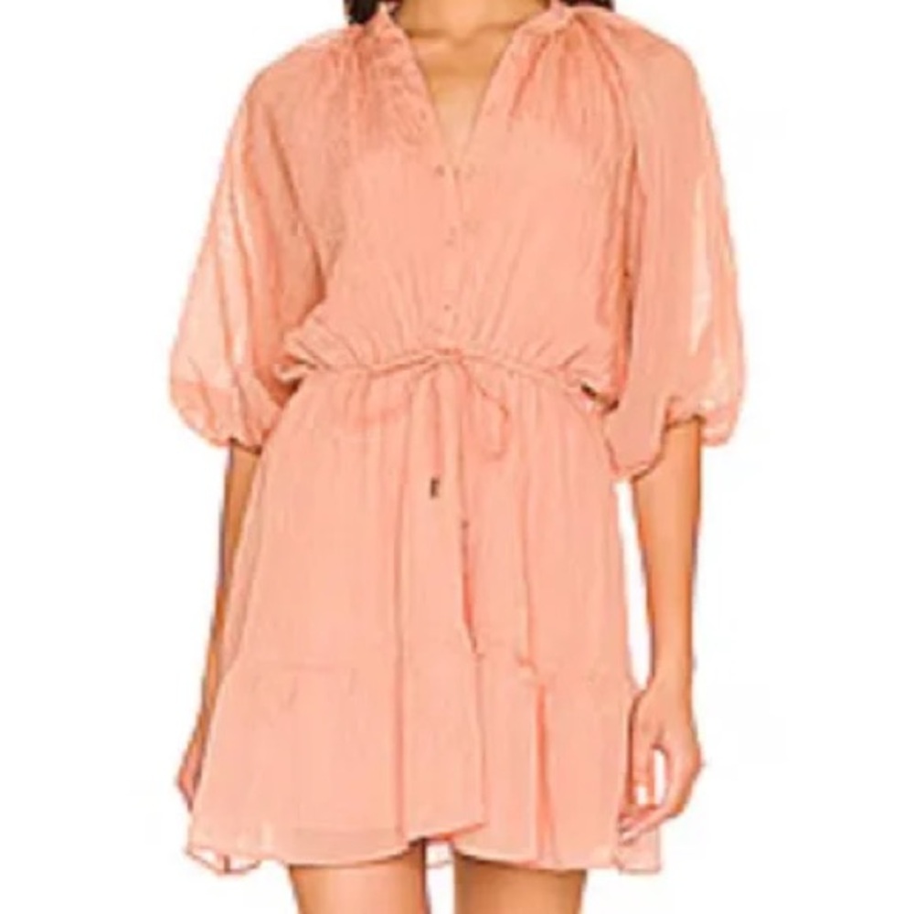 MINKPINK Nerang Mini Dress NWT Terracotta Puff Sleeves